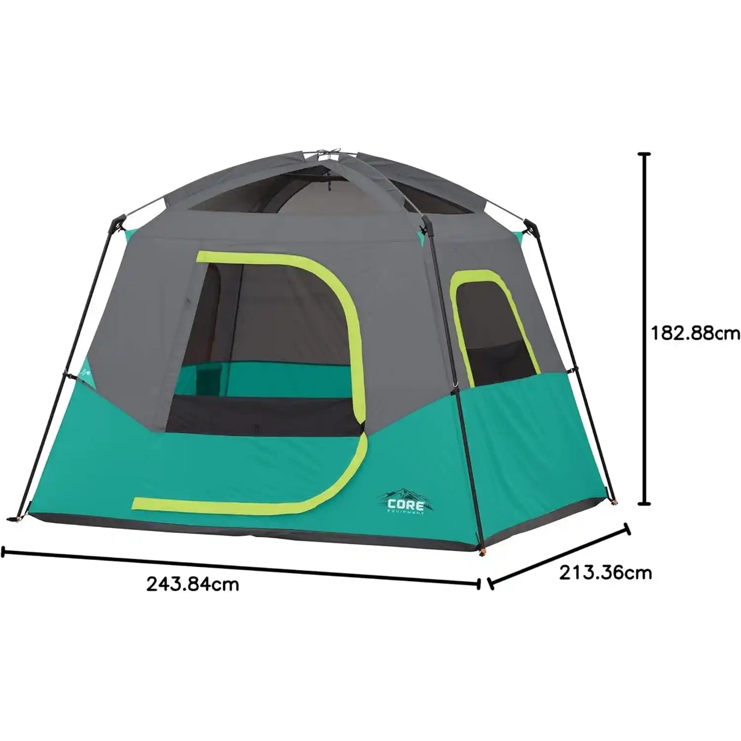 CORE 4 Person Straight Wall Cabin Tent 8' x 7'