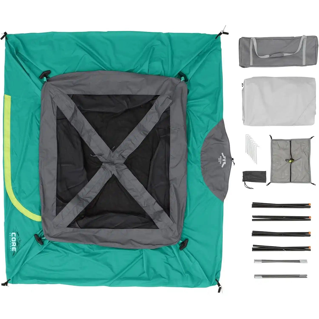 CORE 4 Person Straight Wall Cabin Tent 8' x 7'