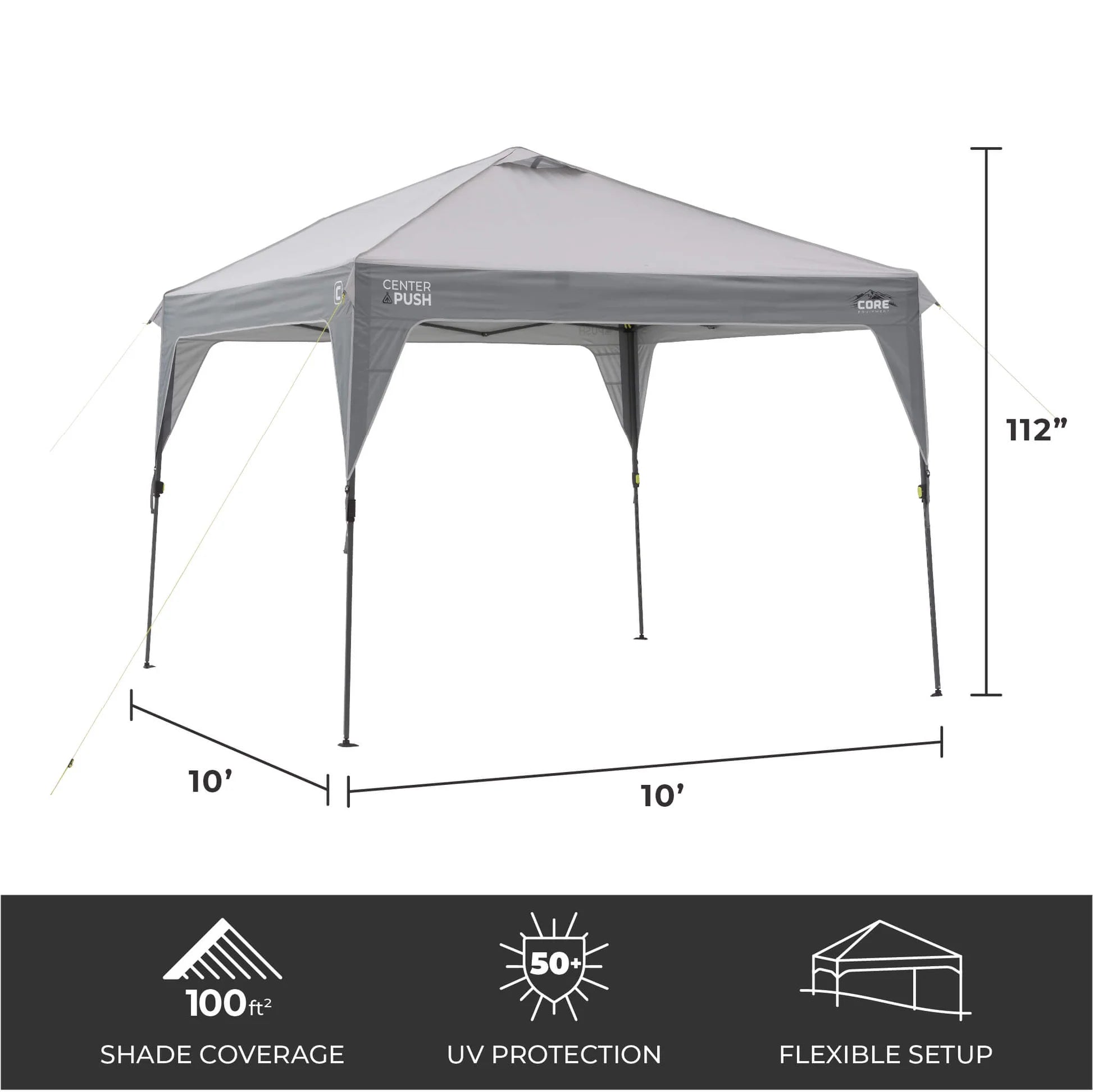 CORE 10' x 10' Center Push Instant Canopy (Gazebo)