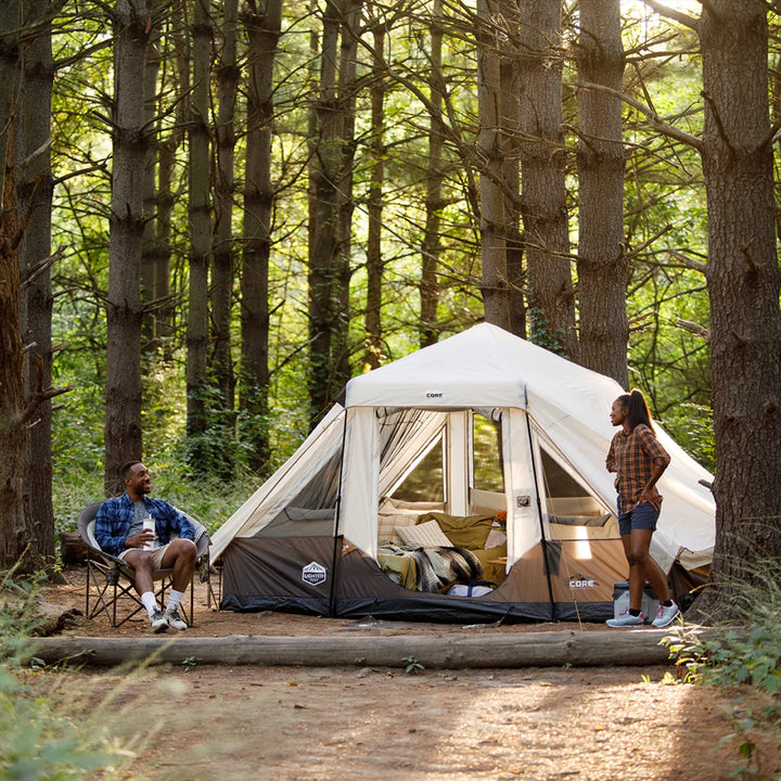 CORE 6 Person Lighted Instant Pyramid Tent 12' x 7'