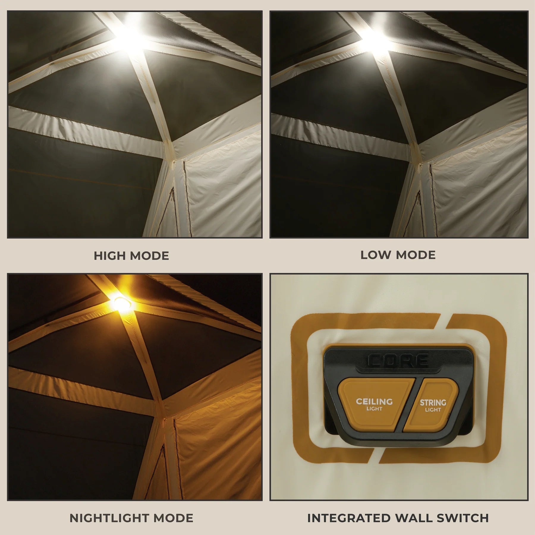 CORE 10 Person Lighted Instant Pyramid Tent 16' x 9'