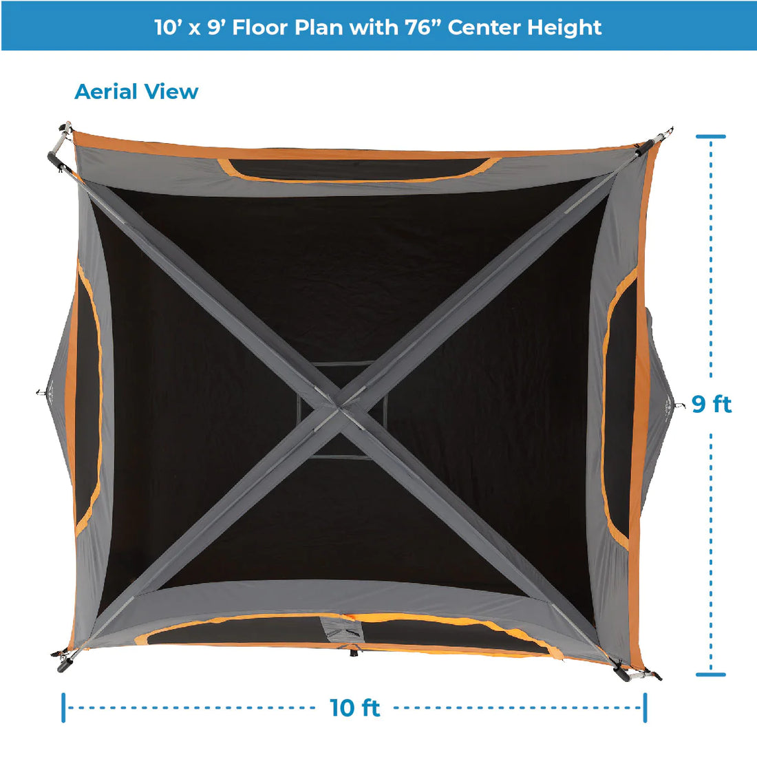 CORE 6 Person Straight Wall Cabin Tent 10' x 9'