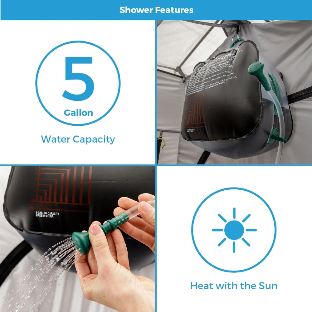 خيمة استحمام فورية من CORE بمساحة 7 × 3.5 قدم مكونة من غرفتين 