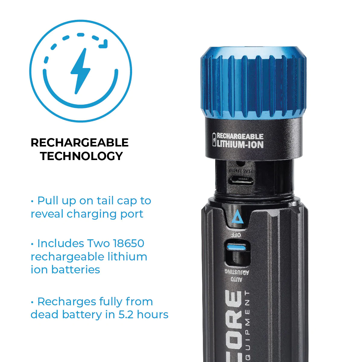 CORE 1500 Lumen Rechargeable Flashlight with Auto-Brightness