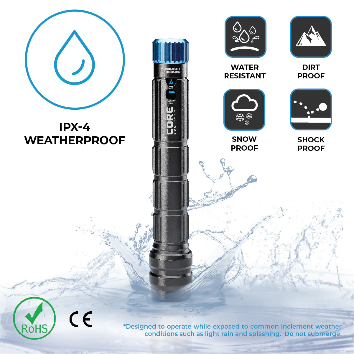 CORE 1500 Lumen Rechargeable Flashlight with Auto-Brightness