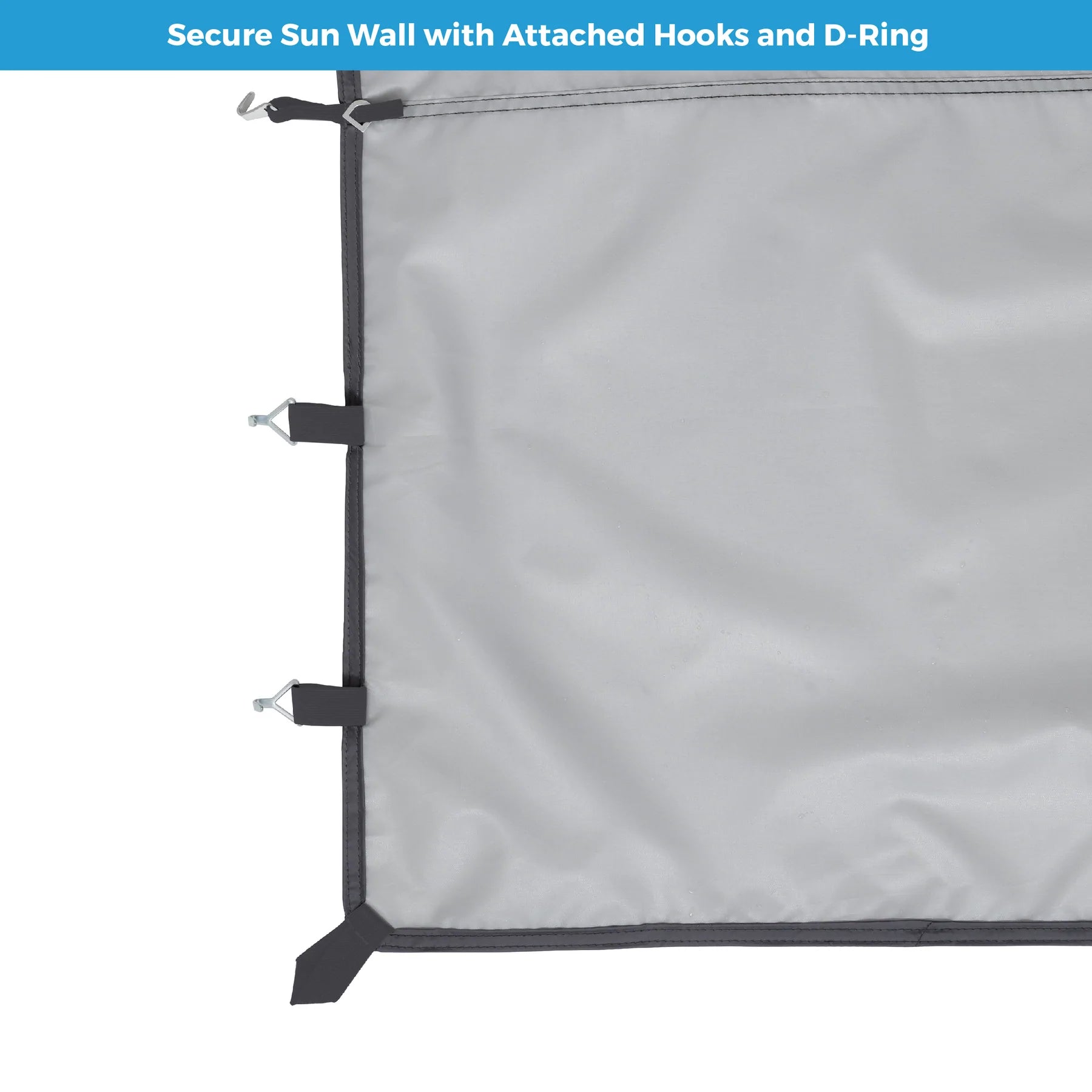 A gray sun wall accessory designed to fit the CORE 10' x 10' instant canopy. The sun wall provides additional shade and privacy to the canopy, making it ideal for outdoor events and gatherings.