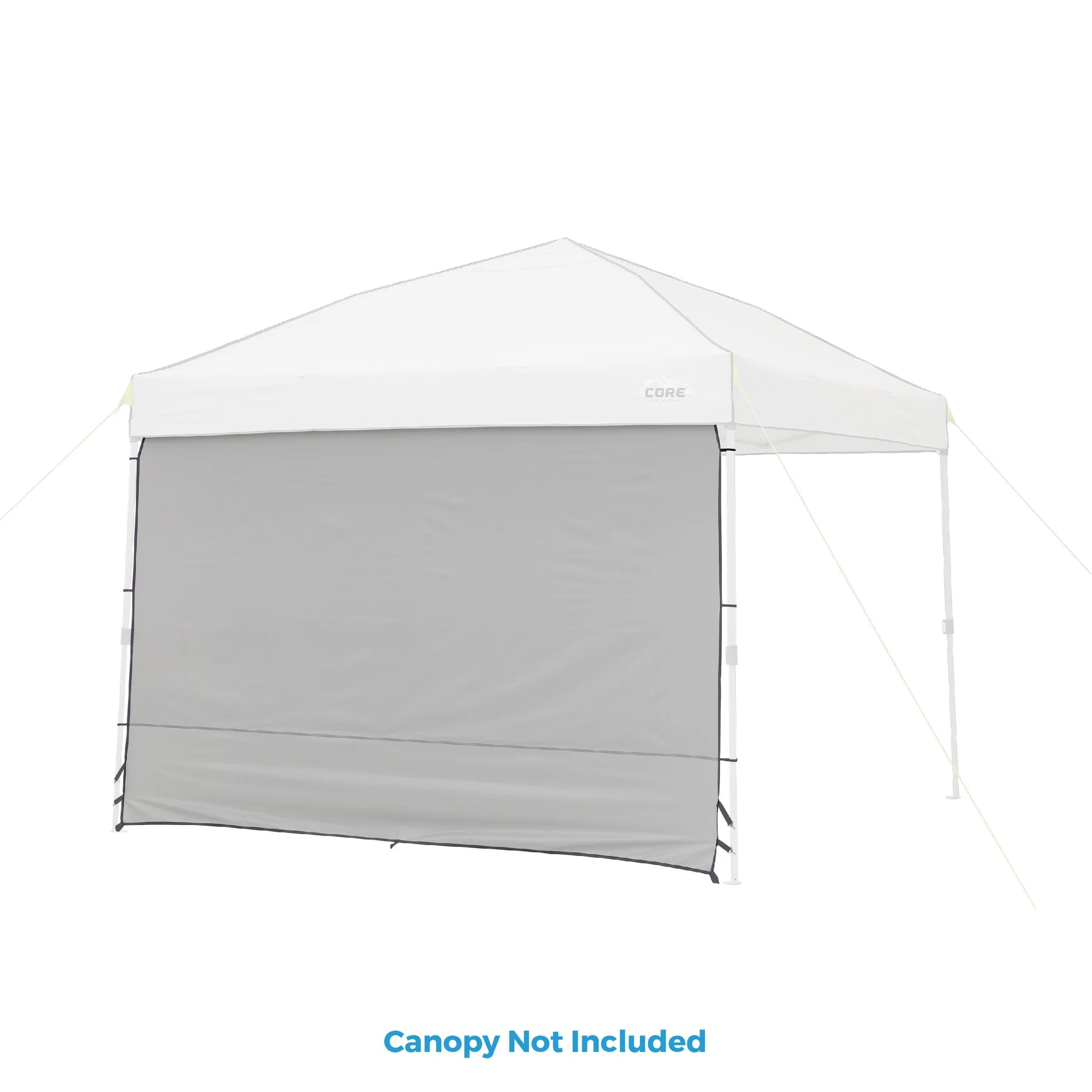 A gray sun wall accessory designed to fit the CORE 10' x 10' instant canopy. The sun wall provides additional shade and privacy to the canopy, making it ideal for outdoor events and gatherings.