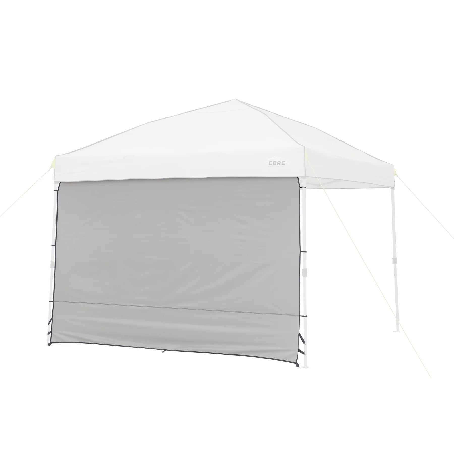 A gray sun wall accessory designed to fit the CORE 10' x 10' instant canopy. The sun wall provides additional shade and privacy to the canopy, making it ideal for outdoor events and gatherings.