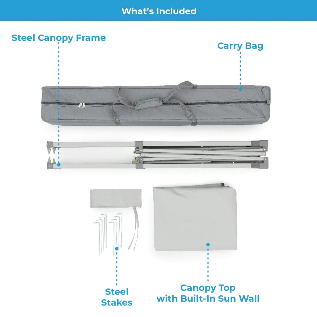 CORE 6’ x 4’ Instant Canopy (Gazebo) with Half Sun Wall