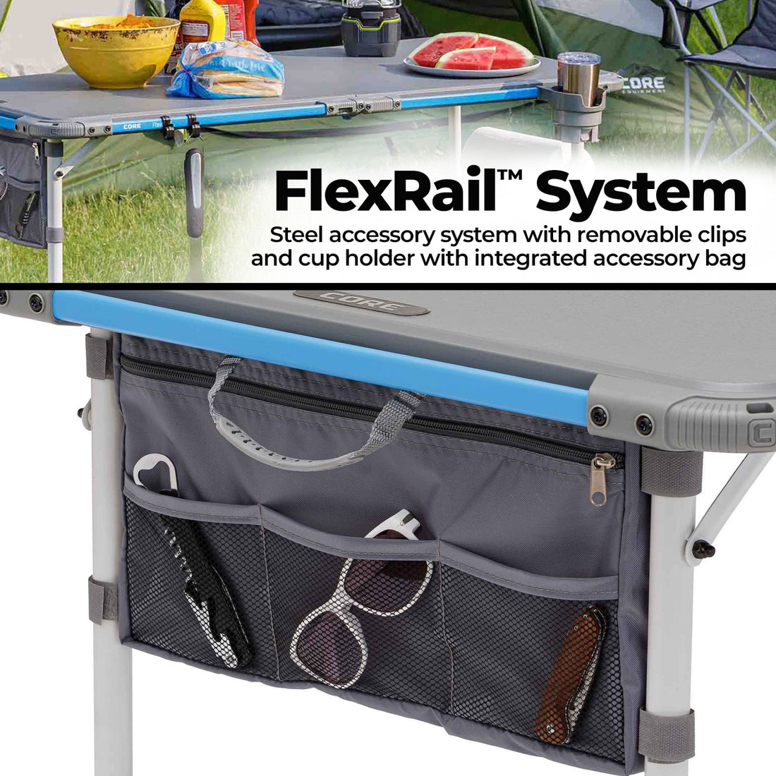 CORE 4 Foot Outdoor Table with FlexRail