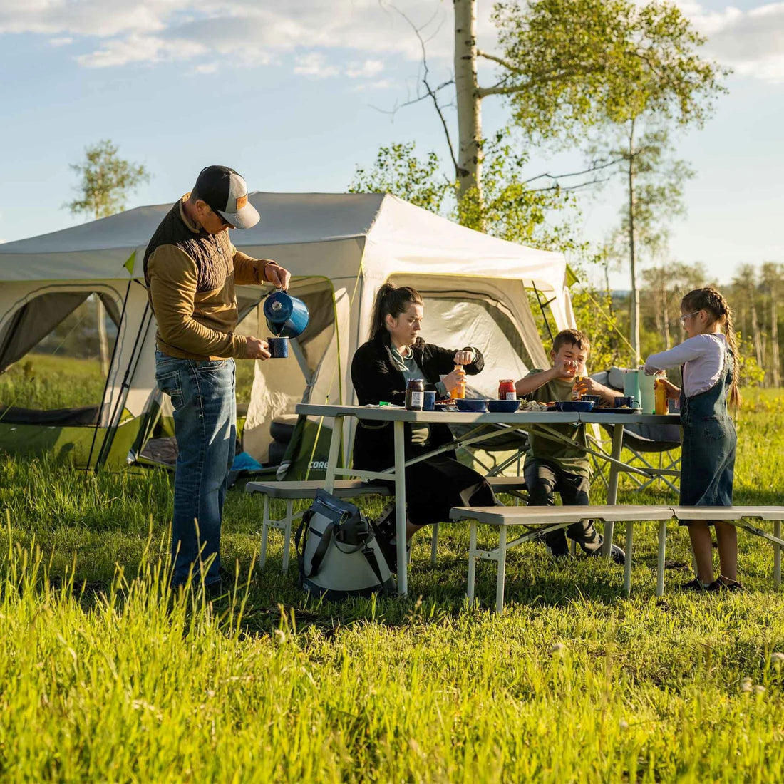 CORE 6 Foot Picnic Table 3-in-1 Combo