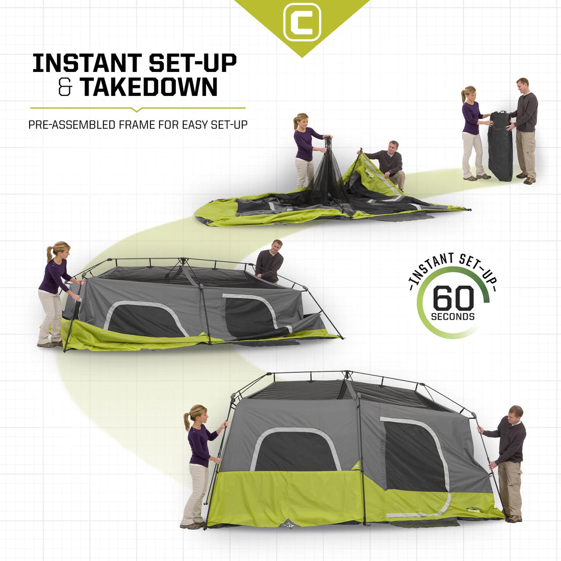 CORE 9 Person Instant Cabin Tent 14' x 9'