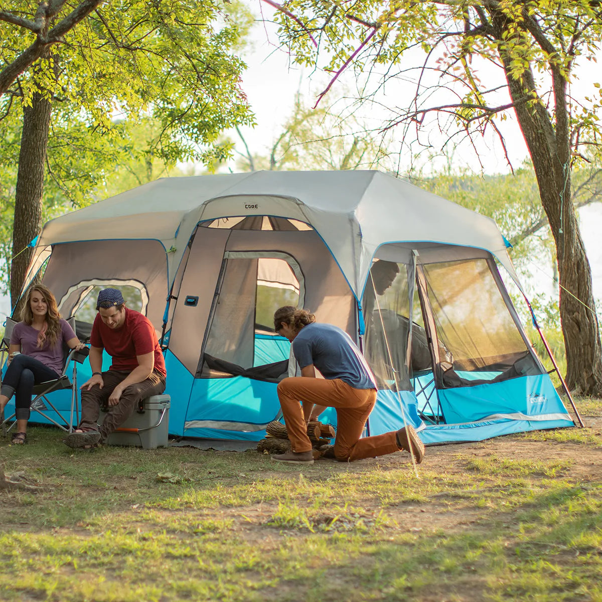 خيمة CORE المضاءة الفورية المكونة من 9 أشخاص مقاس 14 × 9 أقدام 