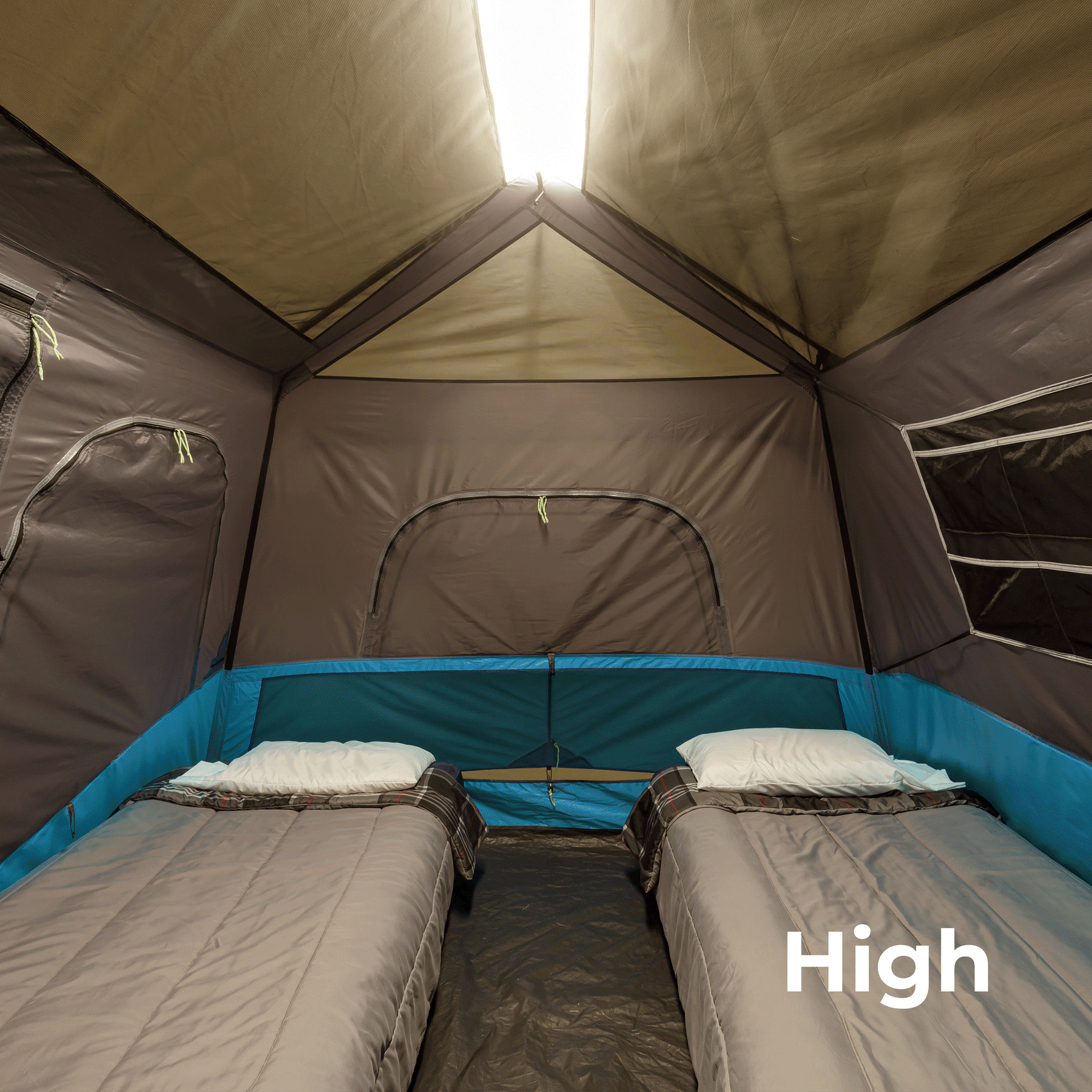 Instant tent top with led lights